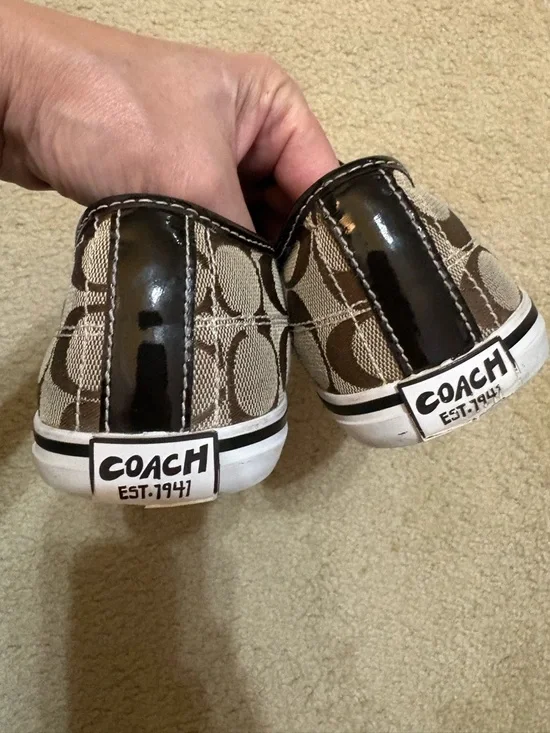 Coach brand Kira Slip-On Signature Canvas Sneakers in Khaki 9 - Picture 5 of 6